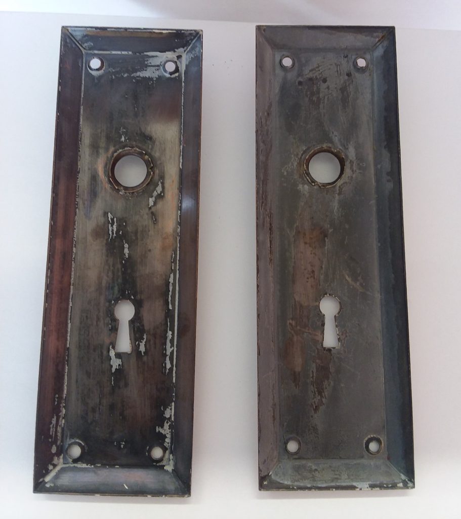 Flashed Copper Door Plate Pair » Salvage Antiques Vintage Etc.