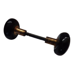 Bronze Neck Black Enamel (Jet) Doorknob Set