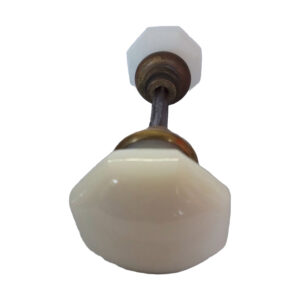 Octagonal Milk Glass Doorknob Set