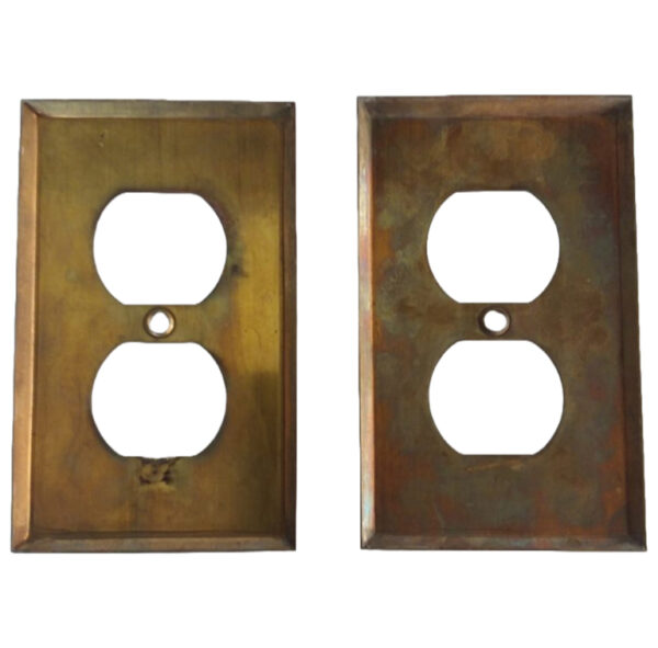 Pair of Bronze Outlet Covers
