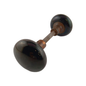 Russell and Erwin Villa Black Enamel (Jet) Doorknob Set