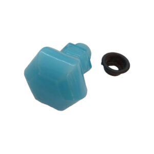 Brock Glass Co. Blue Sta-Put Glass Furniture Knob