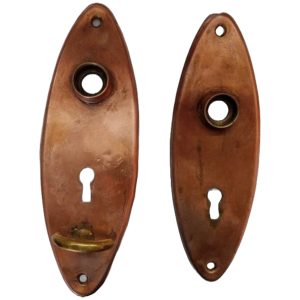 Oval Face Plate Pair with Latch- Copper Finish