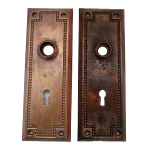 Lockwood Franklin Door Plates Pair- Copper Finish