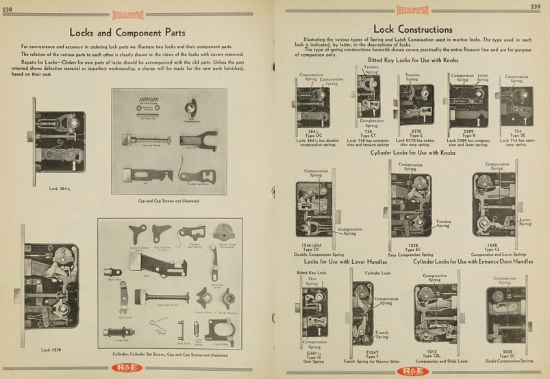 Lock Box Parts- Russwin 1930