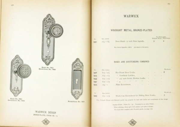 Russell and Erwin Warwick door plate