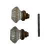 Set of Rimmed Glass Doorknobs