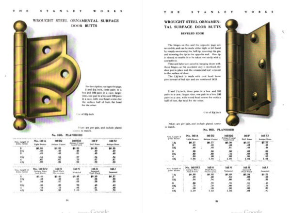 Stanley Sweetheart offset decorative hinge Pair