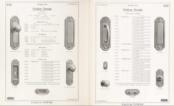 Yale and Towne Nubian Doorknob Set