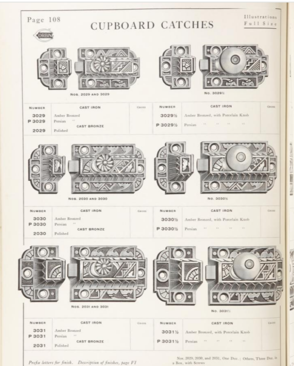 Corbin 1905 Cabinet Latch