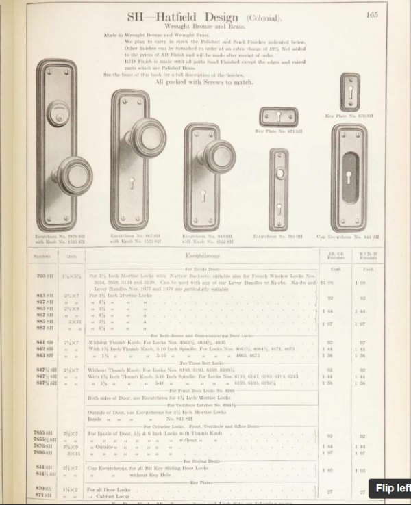 Sargent Hatfield Exterior Door Plate