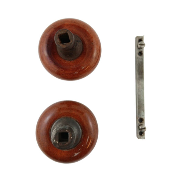 Brown Enamel Doorknob Set 2