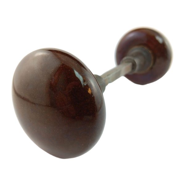 Brown Enamel Doorknob Set 3