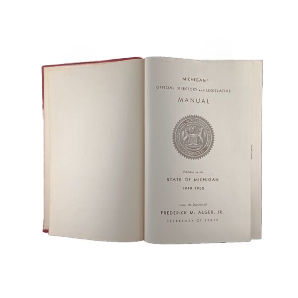 1949 State of Michigan Official Directory & Legislative Manual