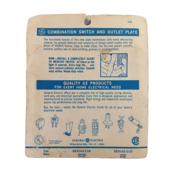 Vintage GE Combination Switch Plate