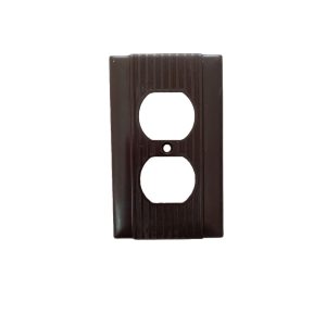 Uniline Brown Ribbed Outlet Cover