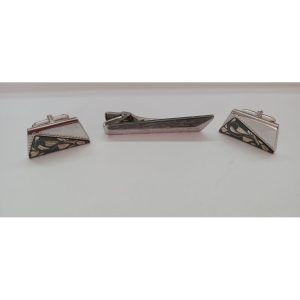 Vintage Anson Silver Filled Cufflinks and Tie Clip