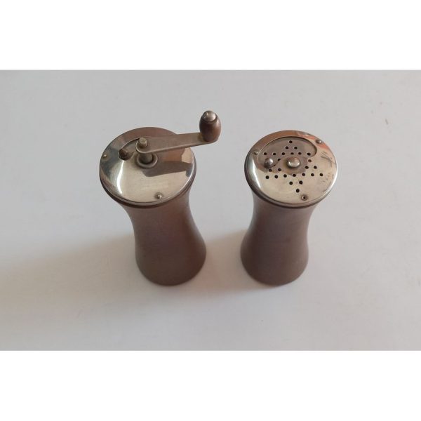 Mid Century Walnut Salt and Pepper Set