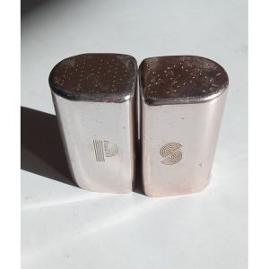 Mid Century Rose Coppertone Salt and Pepper Shakers