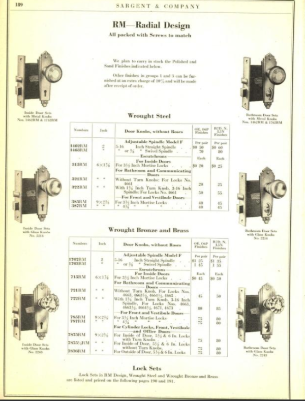 Sargent Radial Door Plate Brass