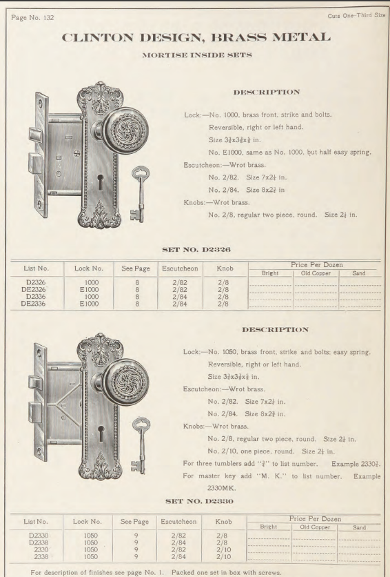 US Steel Clinton Doorknob Set