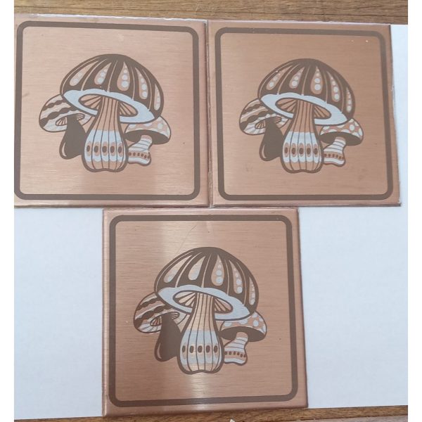 Mid Century Tin Mushroom Tile