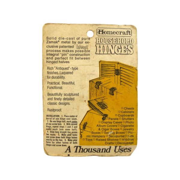 NOS Decorative Homecrest Hinge Pair