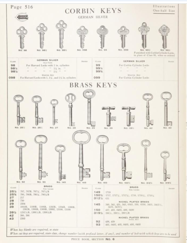 Corbin Cylinder Key 293910 - Image 3